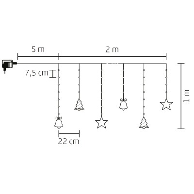 Perdea microLED, 10 figurine, alb cald - KAF 11/WW